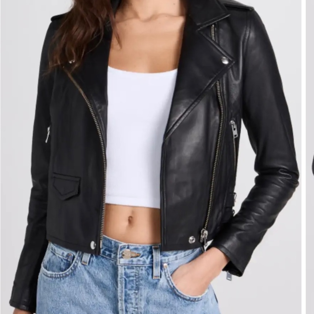 IRO Asheville Black Leather Jacket size 38